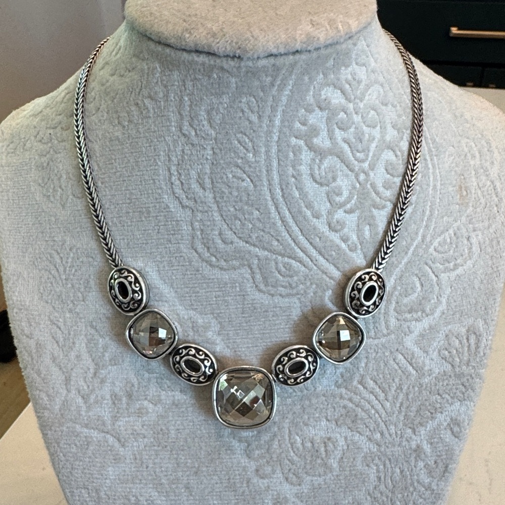 Brighton Silver Necklace with Crystal Accents